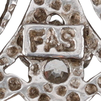 Signed Sterling Silver CZ Open Work Floral Pendant