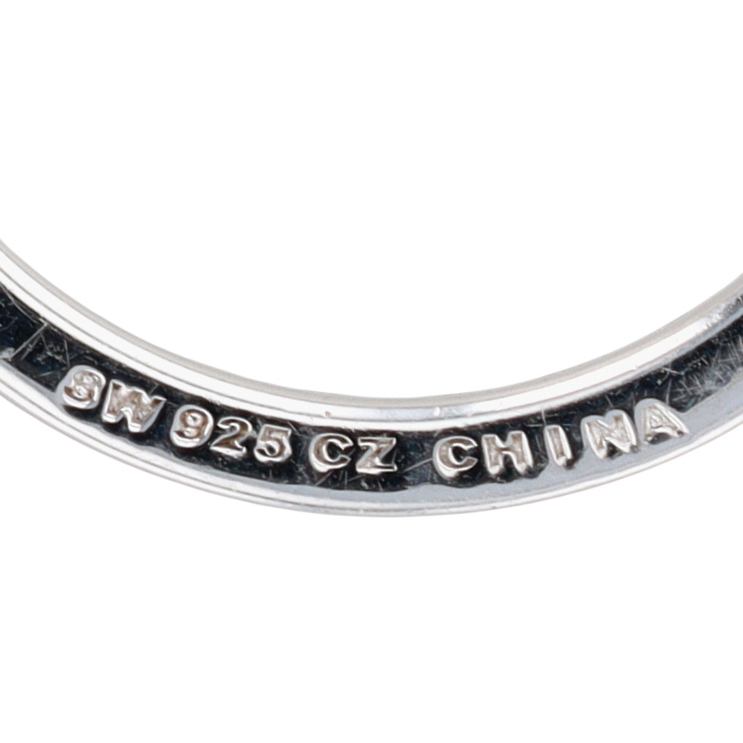 Signed Sterling Silver CZ Channel Set Eternity Band Ring Size 8.25