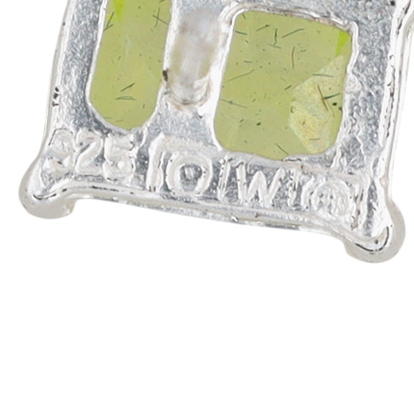 Signed Sterling Silver Peridot Stud Earrings