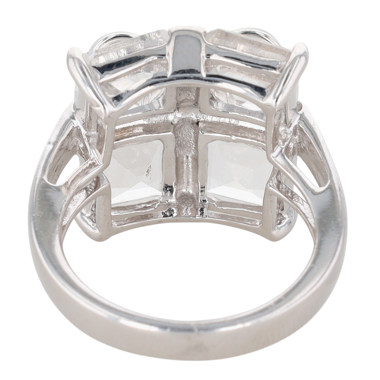Signed Sterling Silver Spinel Bow Wrapped Present Ring Size 6