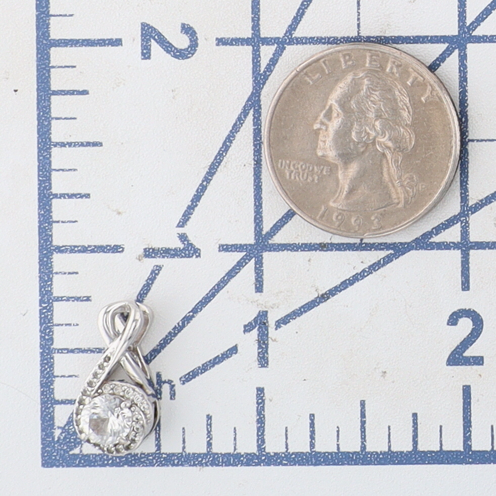Prime American Jewel Sterling Silver White Sapphire Crossover Slide Pendant