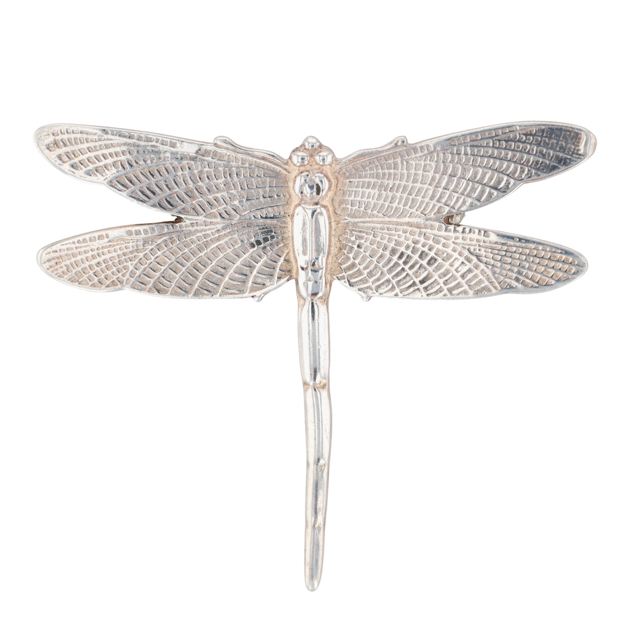 Sterling Silver Detailed Dragonfly Brooch