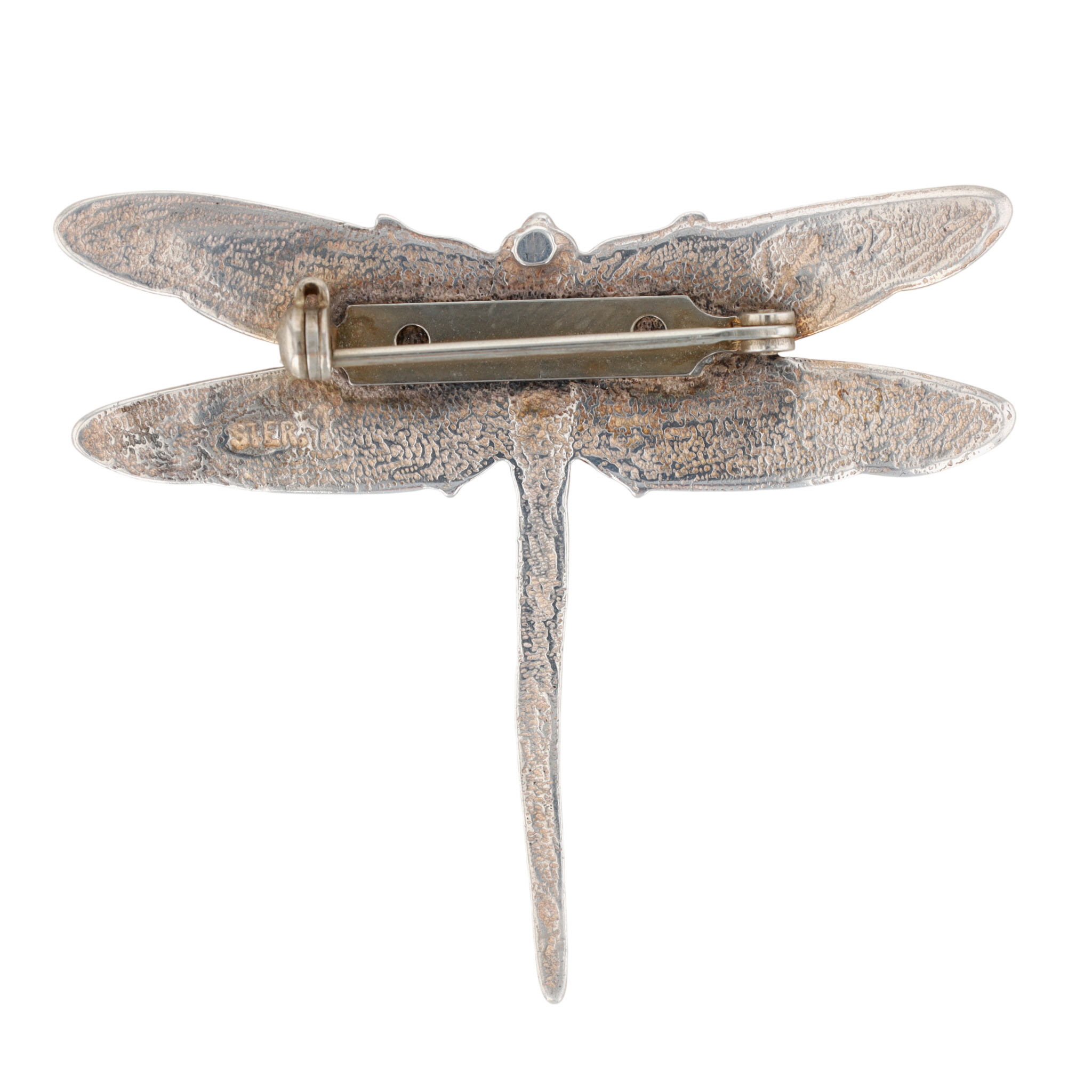 Sterling Silver Detailed Dragonfly Brooch