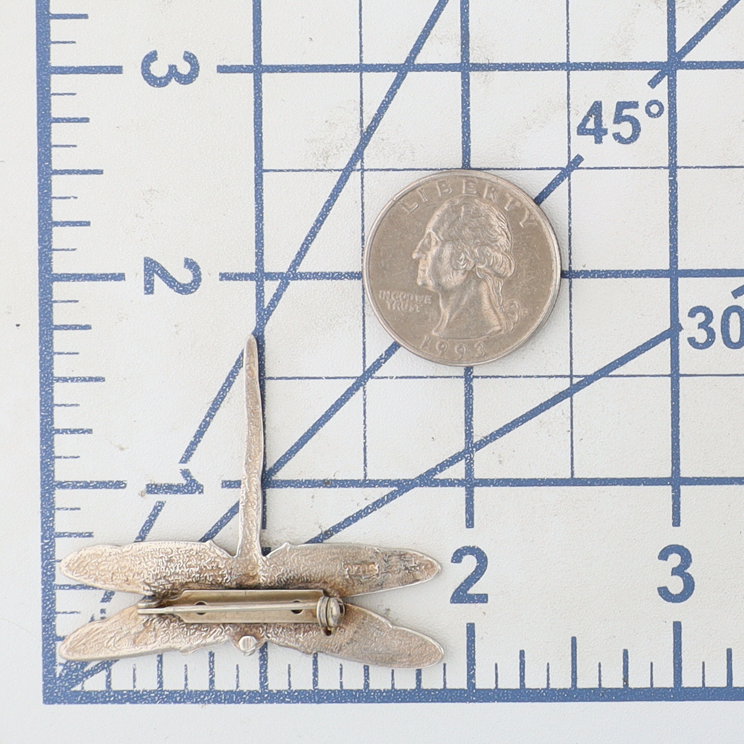 Sterling Silver Detailed Dragonfly Brooch