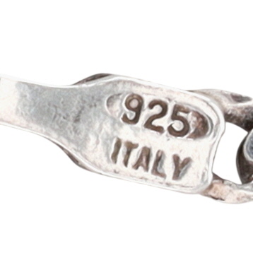 Signed Italy Sterling Silver Figaro Chain Necklace