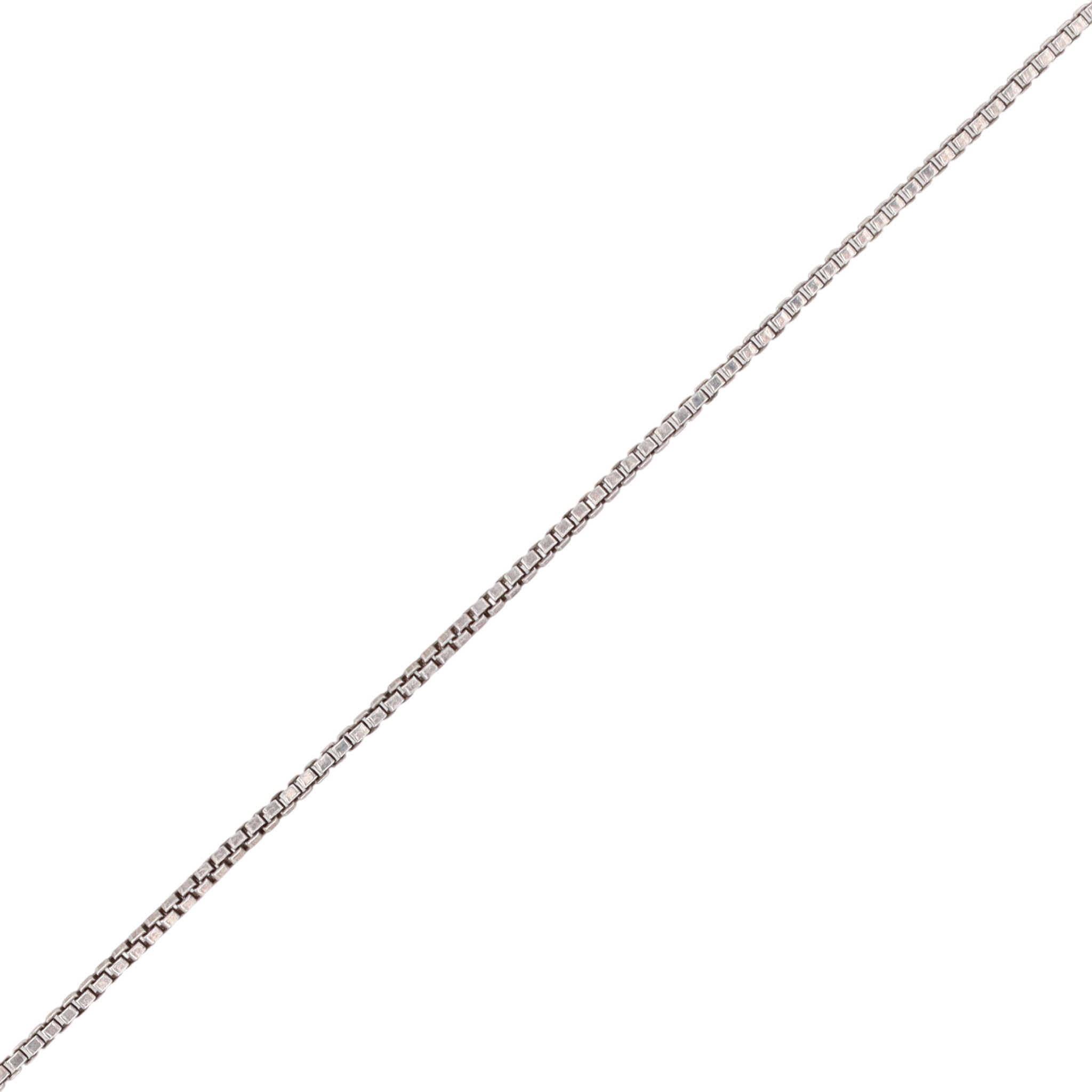 Signed Italy Sterling Silver Box Chain Necklace
