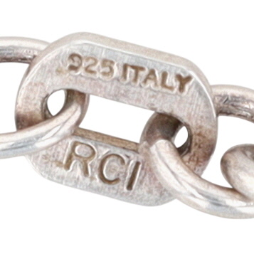 Signed Italy Sterling Silver Box Chain Necklace