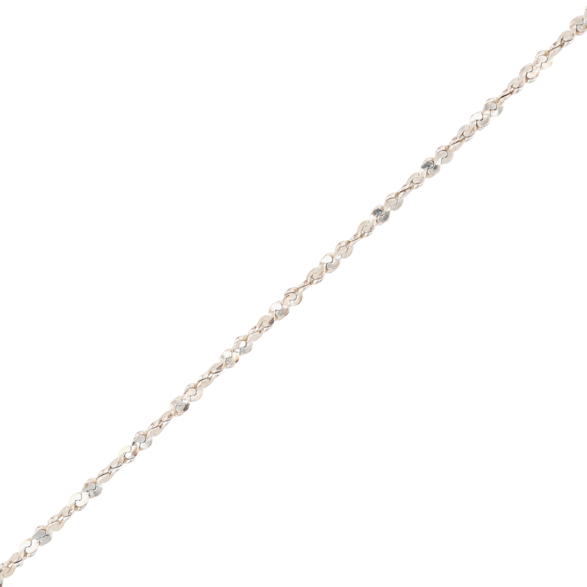 Signed Italy Sterling Silver Twisted Serpentine Chain Necklace