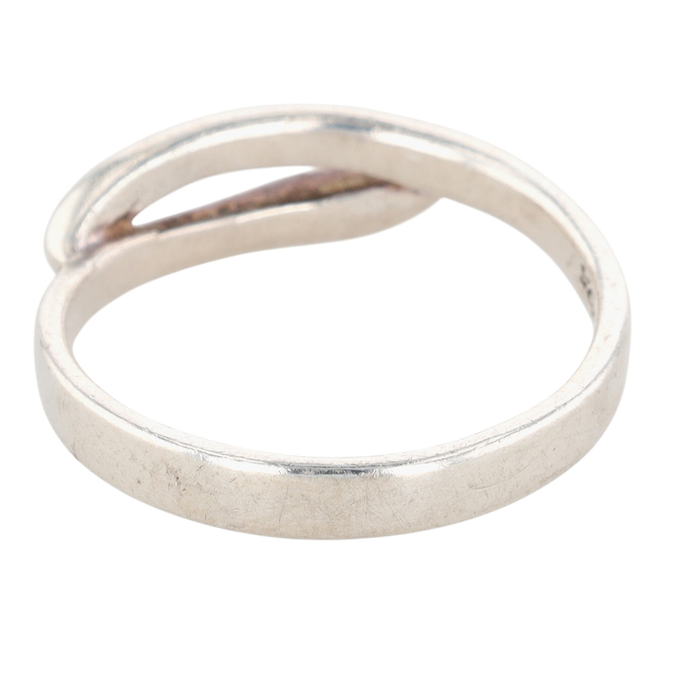 Signed Sterling Silver Crossover Band Ring Size 10