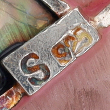 Sterling Silver Mother of Pearl Inlay Teardrop Pendant