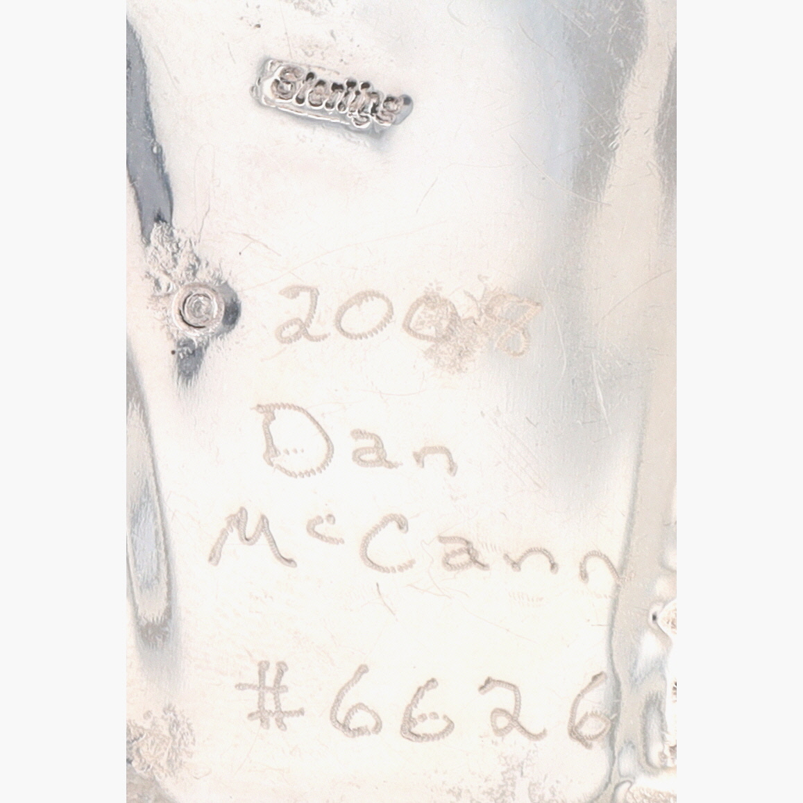 Dan McCann 2008 Sterling Silver Cloisonne Enamel Modern Stamped Brooch