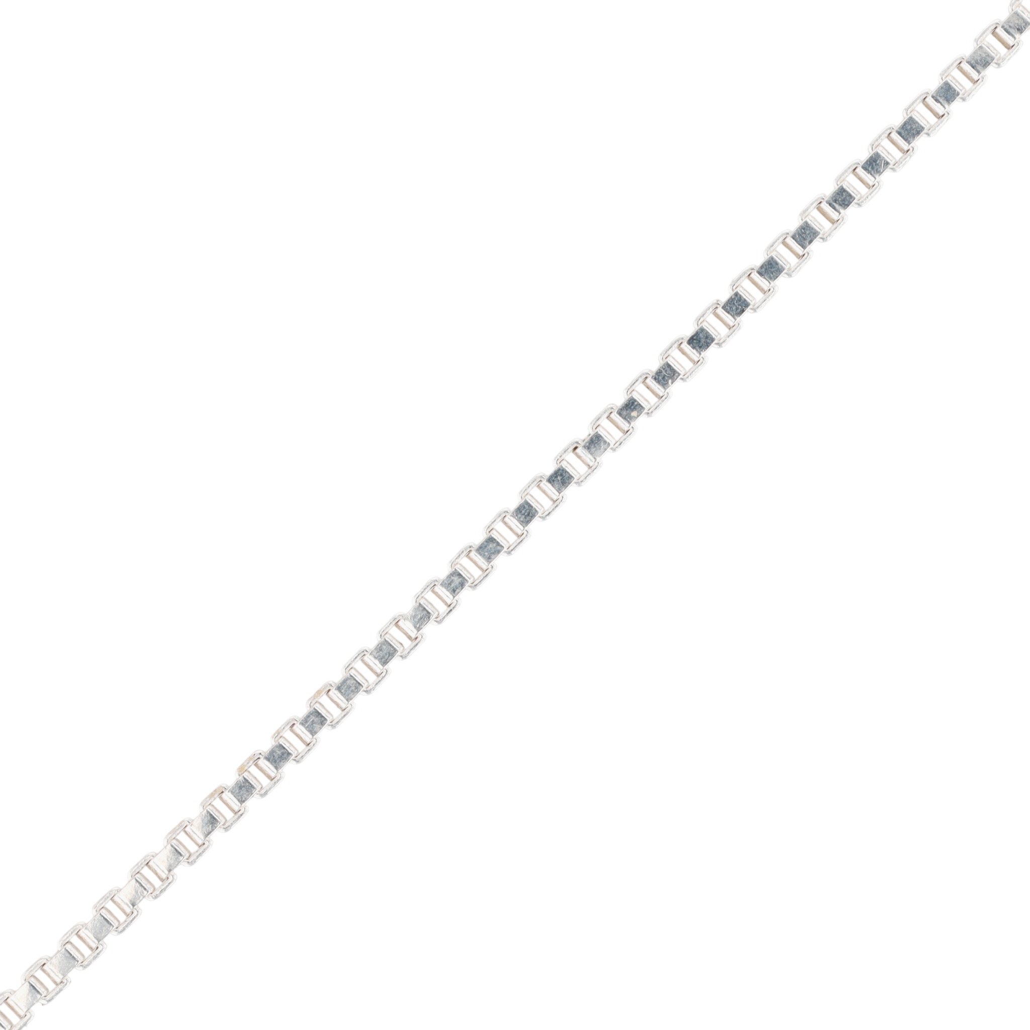 Signed Italy Sterling Silver Box Chain Necklace