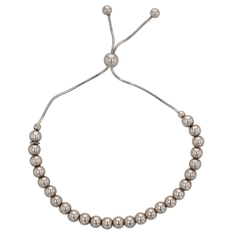 Lot 297: Dyadema Italy Sterling Silver Beaded Adjustable Bracelet