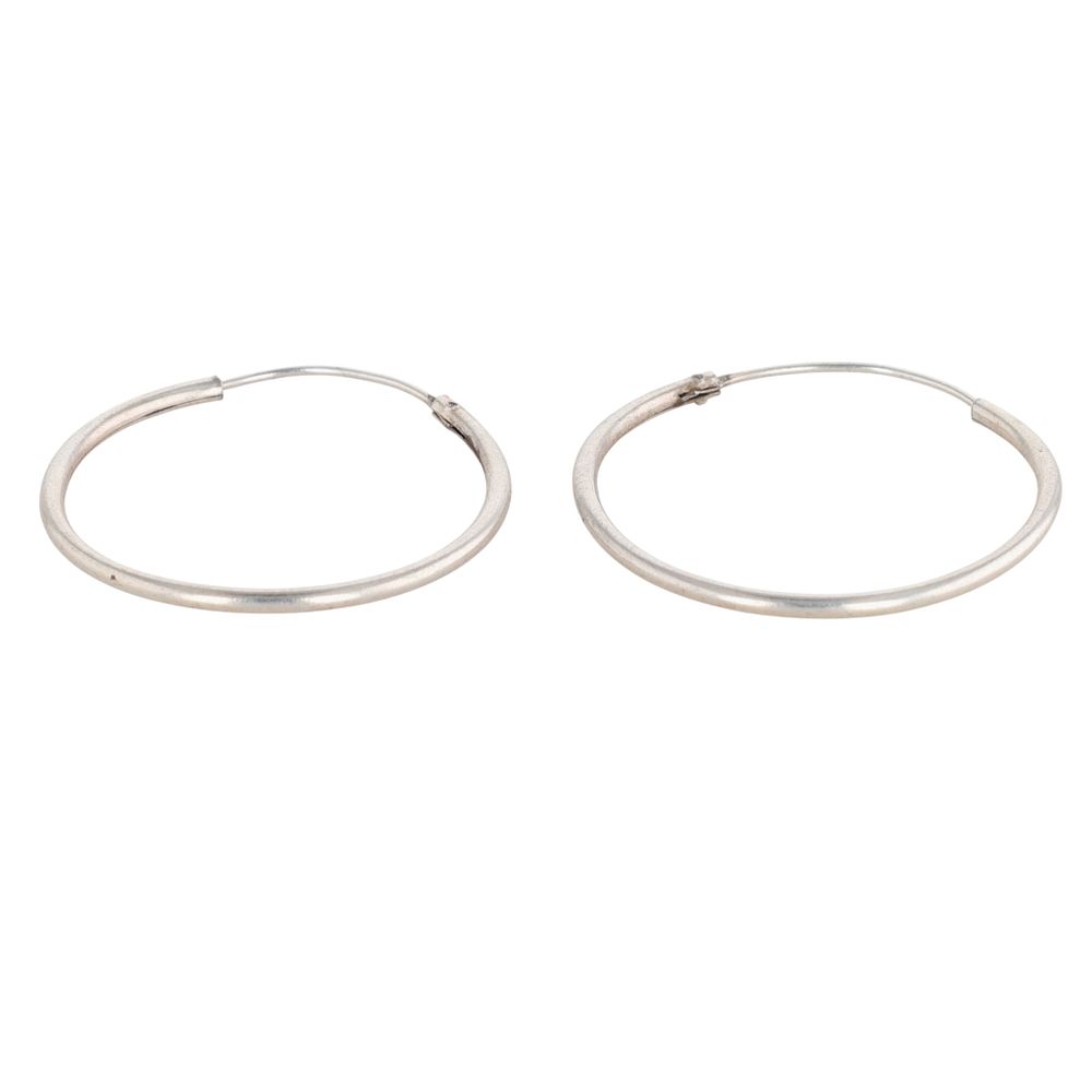 Lot 299: Sterling Silver Mid Size Endless Hoop Earrings