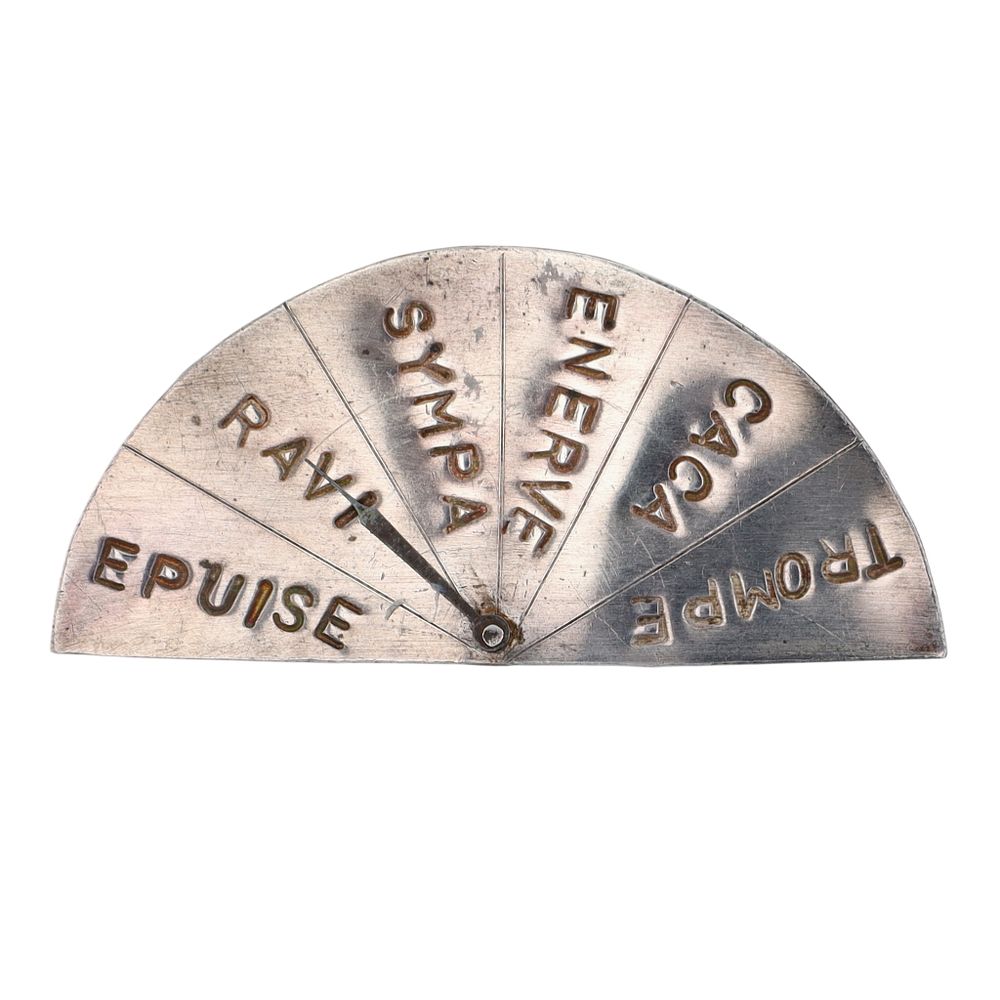 Lot 317: Gillie & Marc France Sterling Silver Kinetic Emotions Meter Brooch