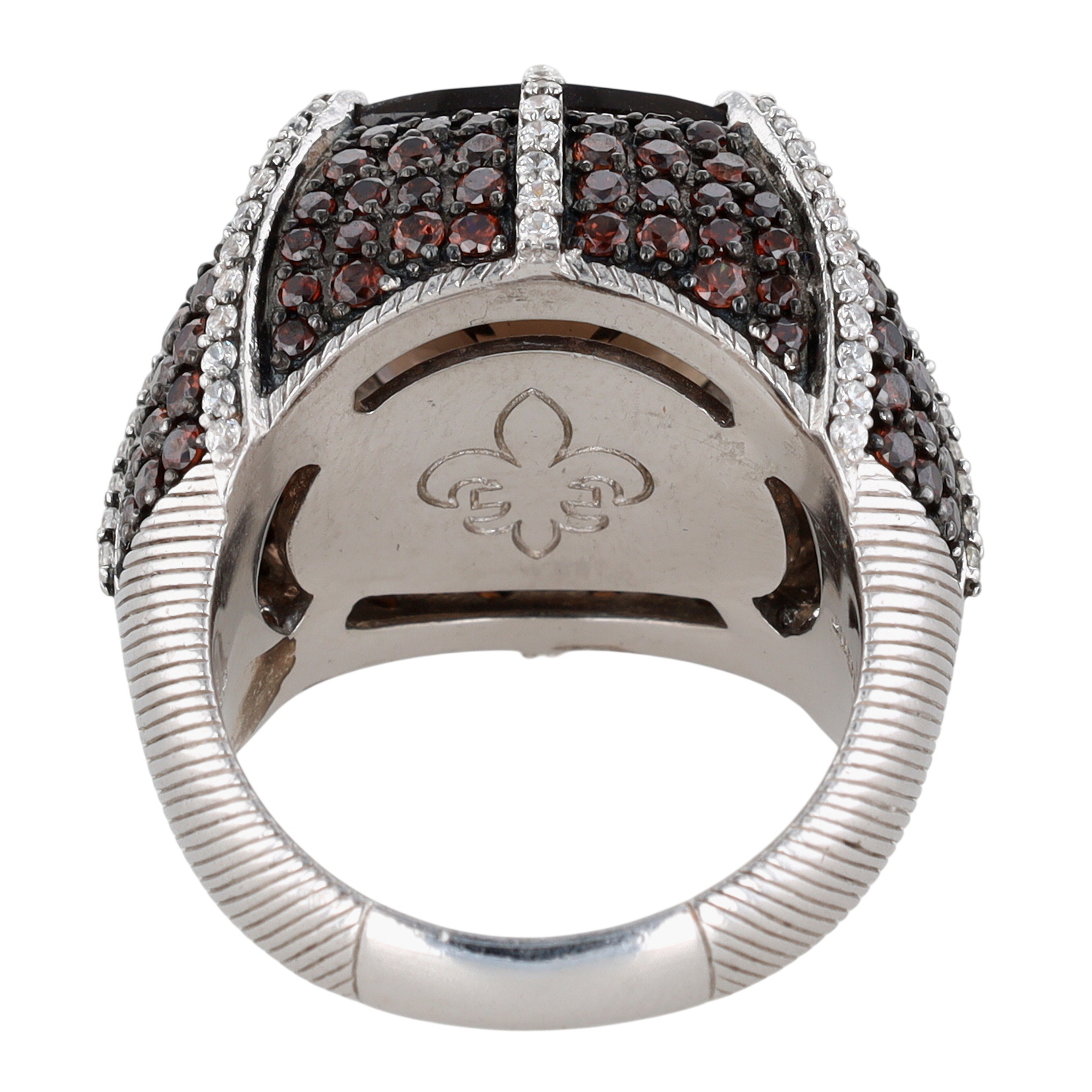 Judith Ripka Sterling Silver Multi Gemstone Statement Ring Size 7