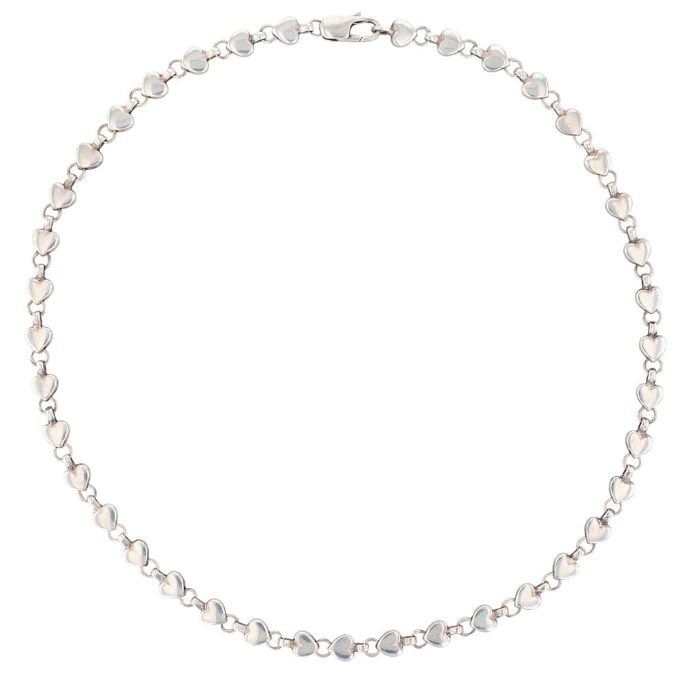 Lot 341: Tiffany & Co Sterling Silver Heart Link Necklace