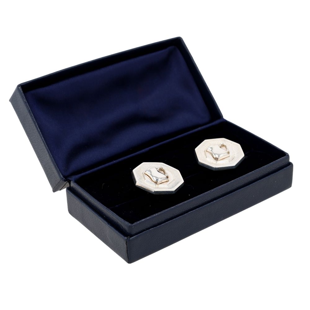 Lot 342: Tiffany & Co 1971 Sterling Silver Octagon Mug Cufflinks