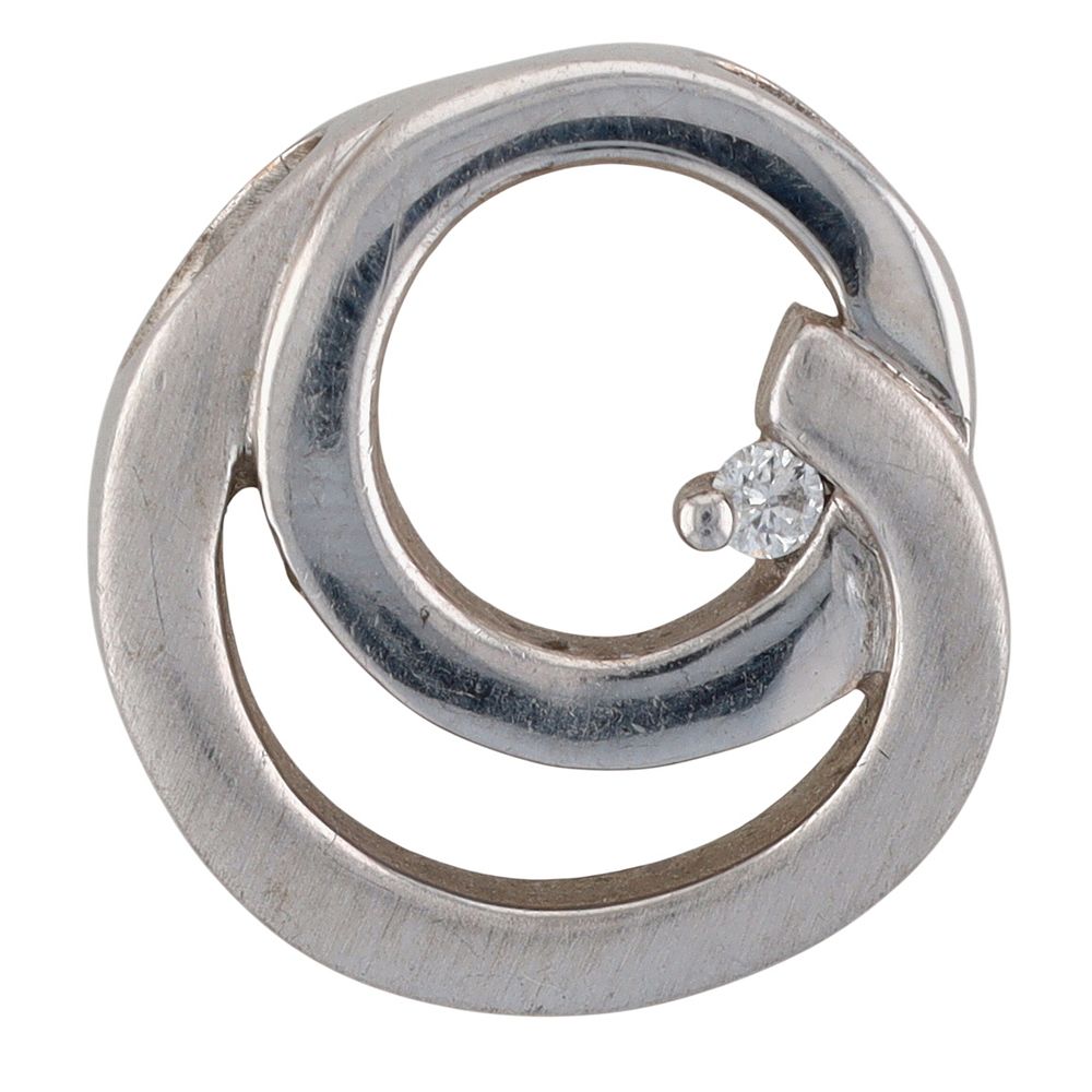 Lot 349: Bentelli Sterling Silver Moissanite Swirl Slide Pendant
