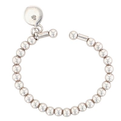 Silpada Sterling Silver Beaded Charm Cuff Bracelet. 6in Length. Signed symbol 925. 18.9g