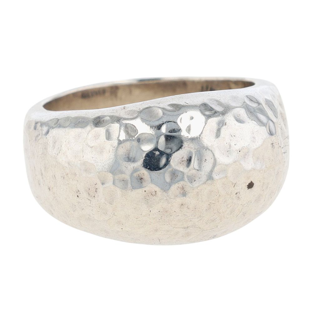 Lot 445: Taxco Mexico Sterling Silver Hammered Dome Band Ring Size 8.5