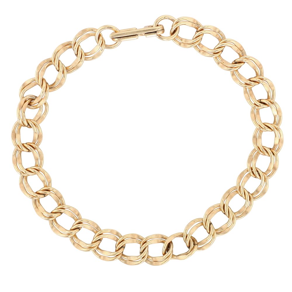Lot 504: Signed Vintage 12K Yellow Gold Filled Double Cuban Link Bracelet