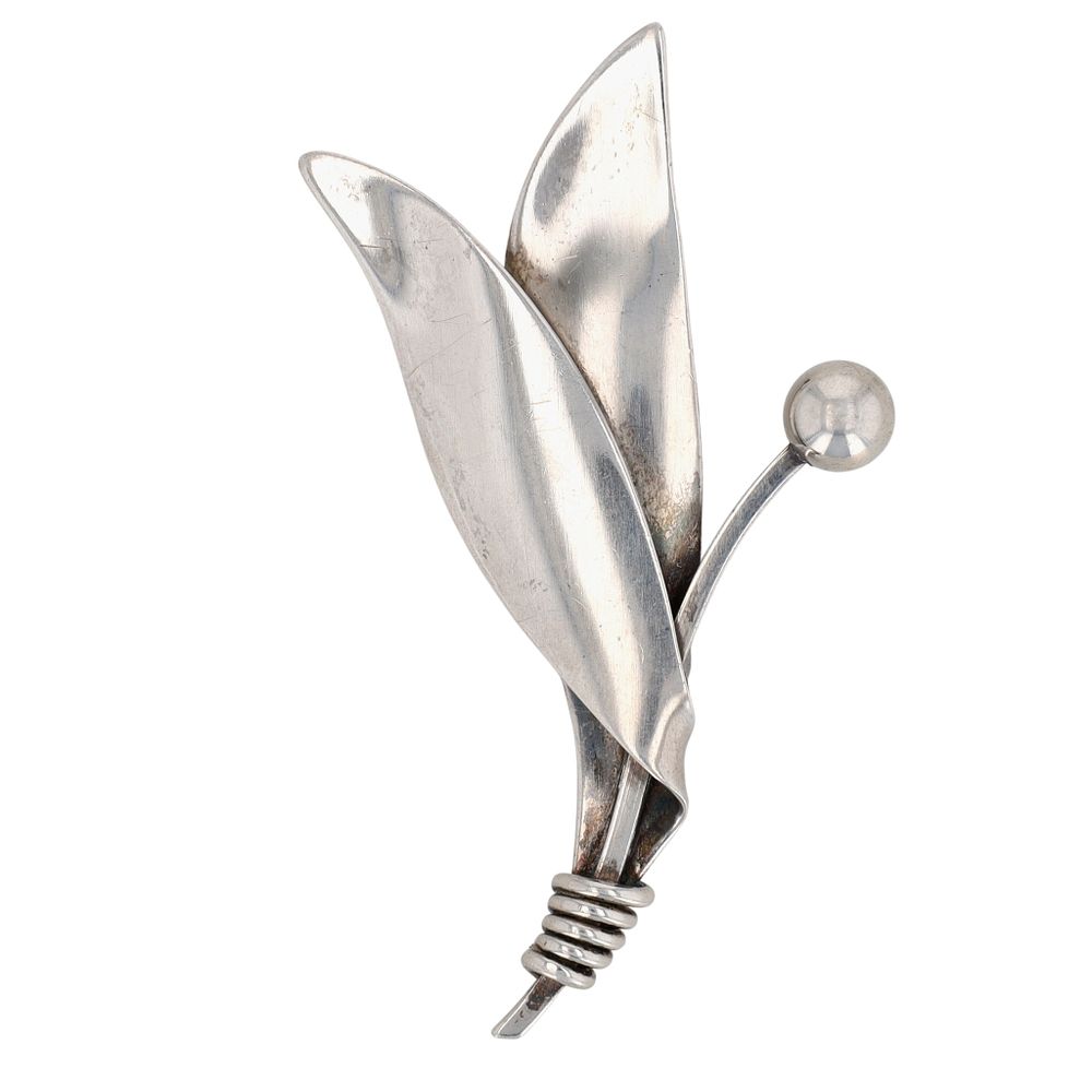 Lot 521: Otto Robert Bade Vintage Sterling Silver Modern Blossom Brooch