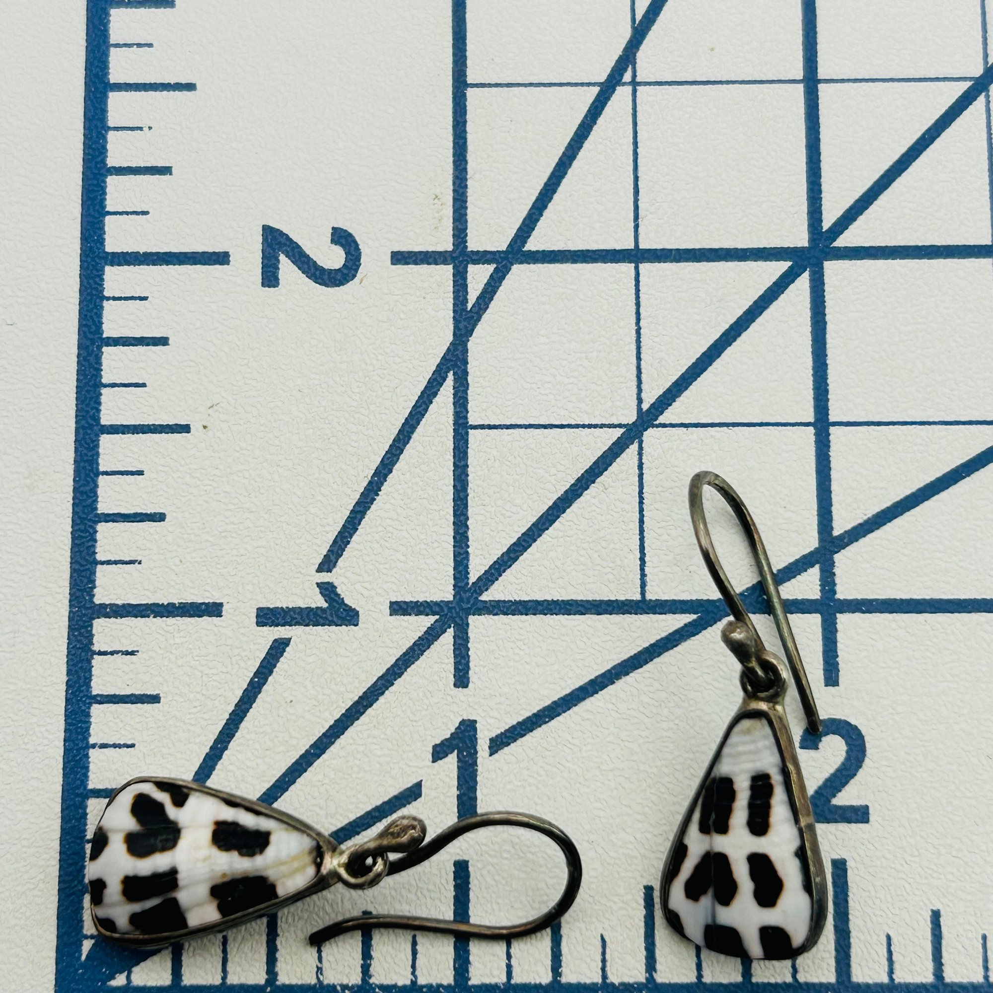 Sterling Hebrew Cone Shell Earrings