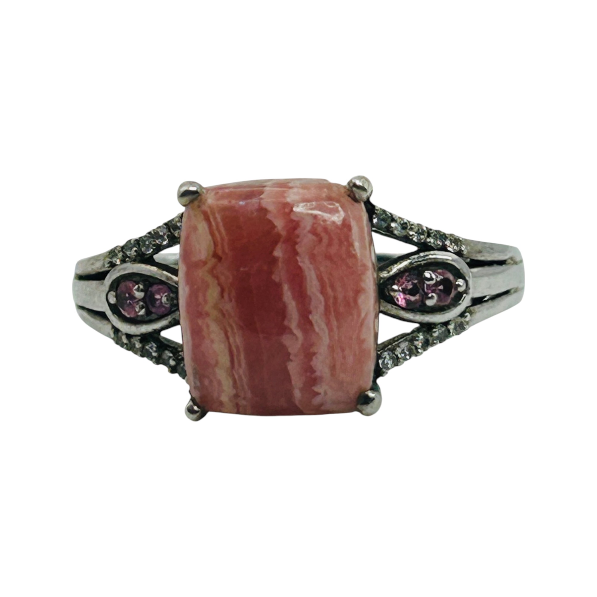 Sterling Rhodochrosite Ring Sz 11