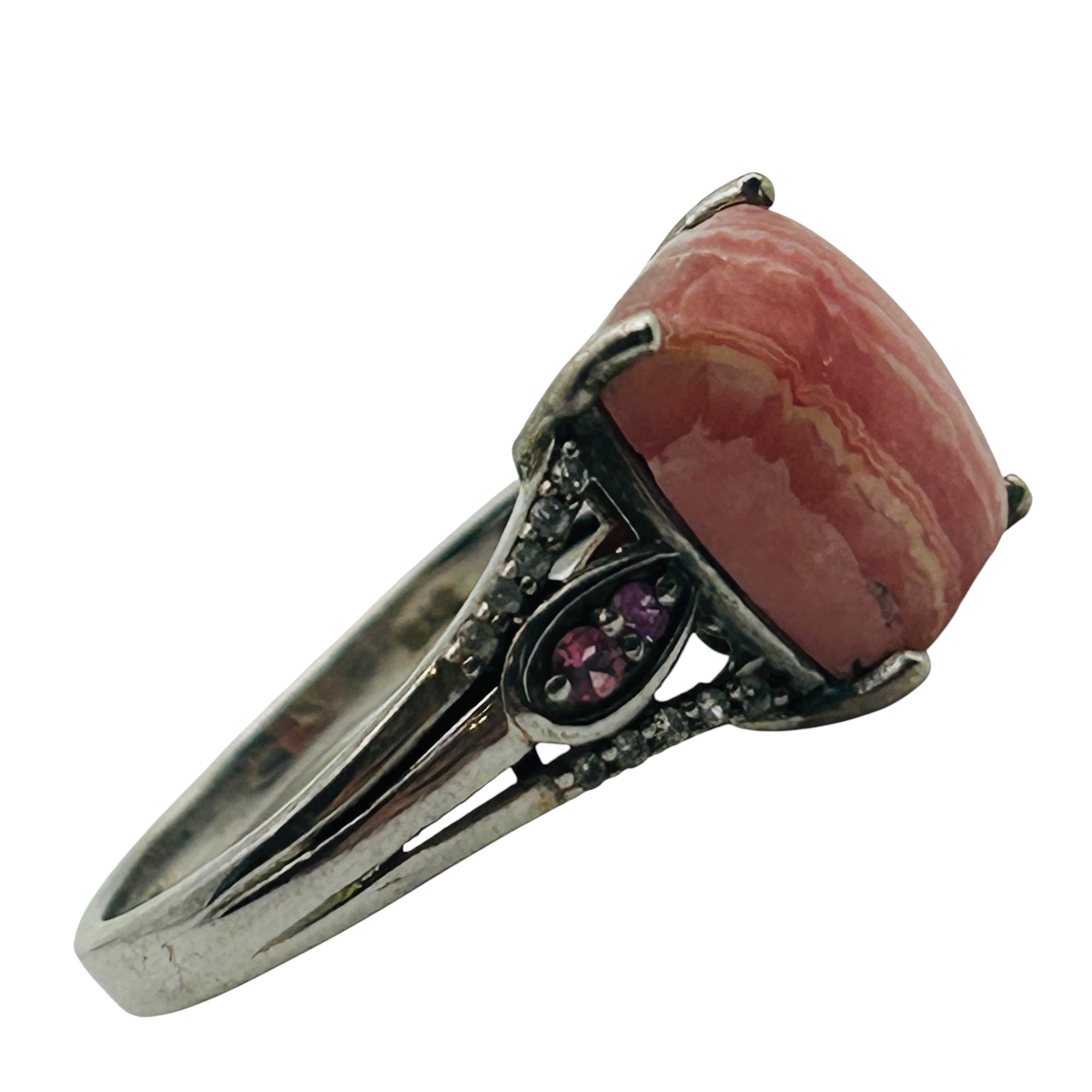 Sterling Rhodochrosite Ring Sz 11