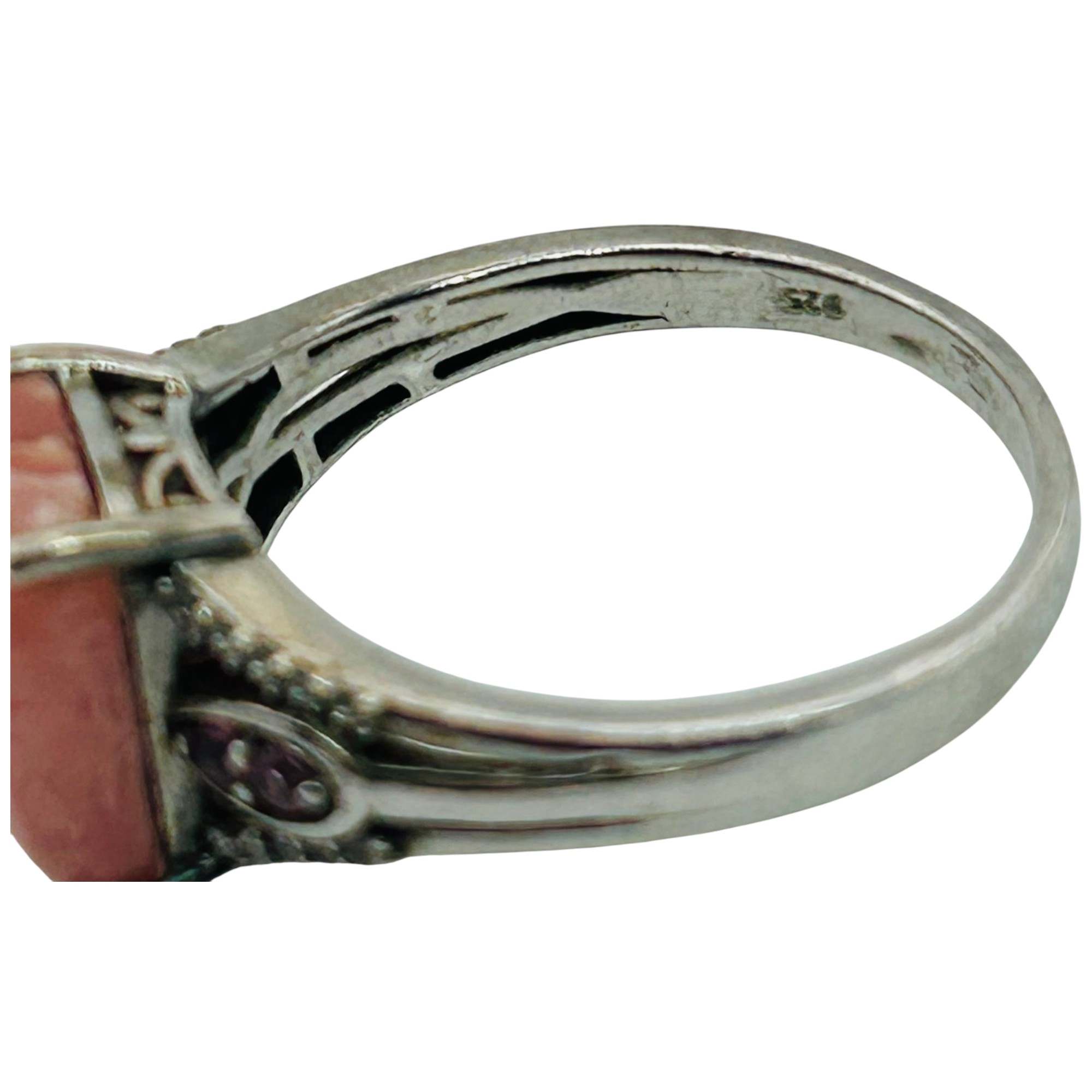 Sterling Rhodochrosite Ring Sz 11
