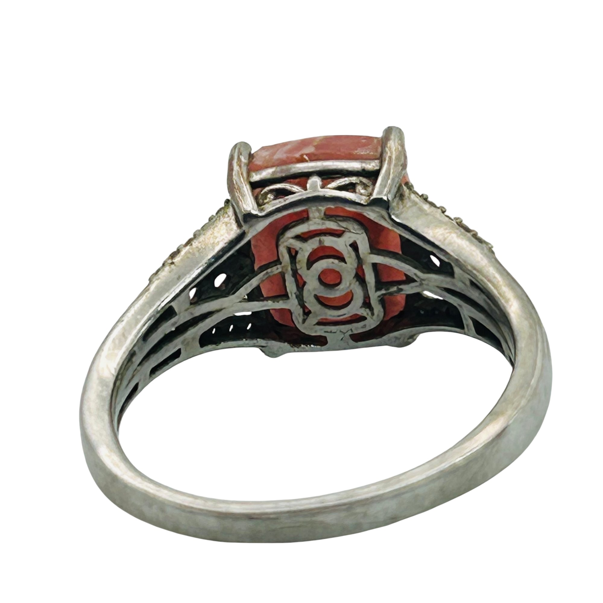 Sterling Rhodochrosite Ring Sz 11
