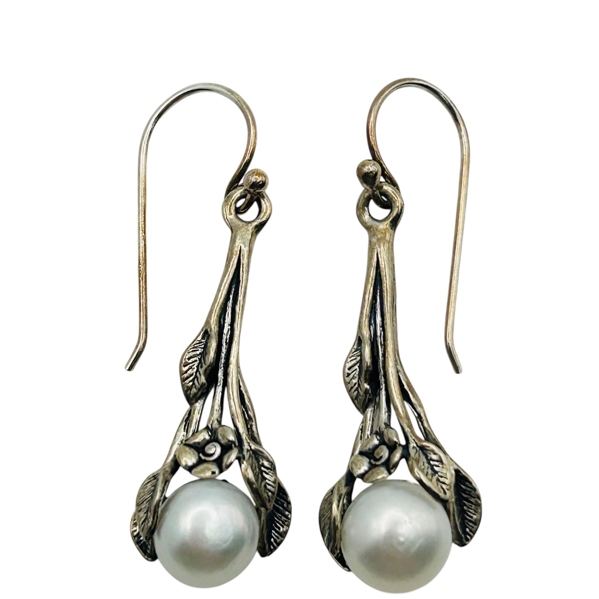 Israel Sterling Pearl Earring