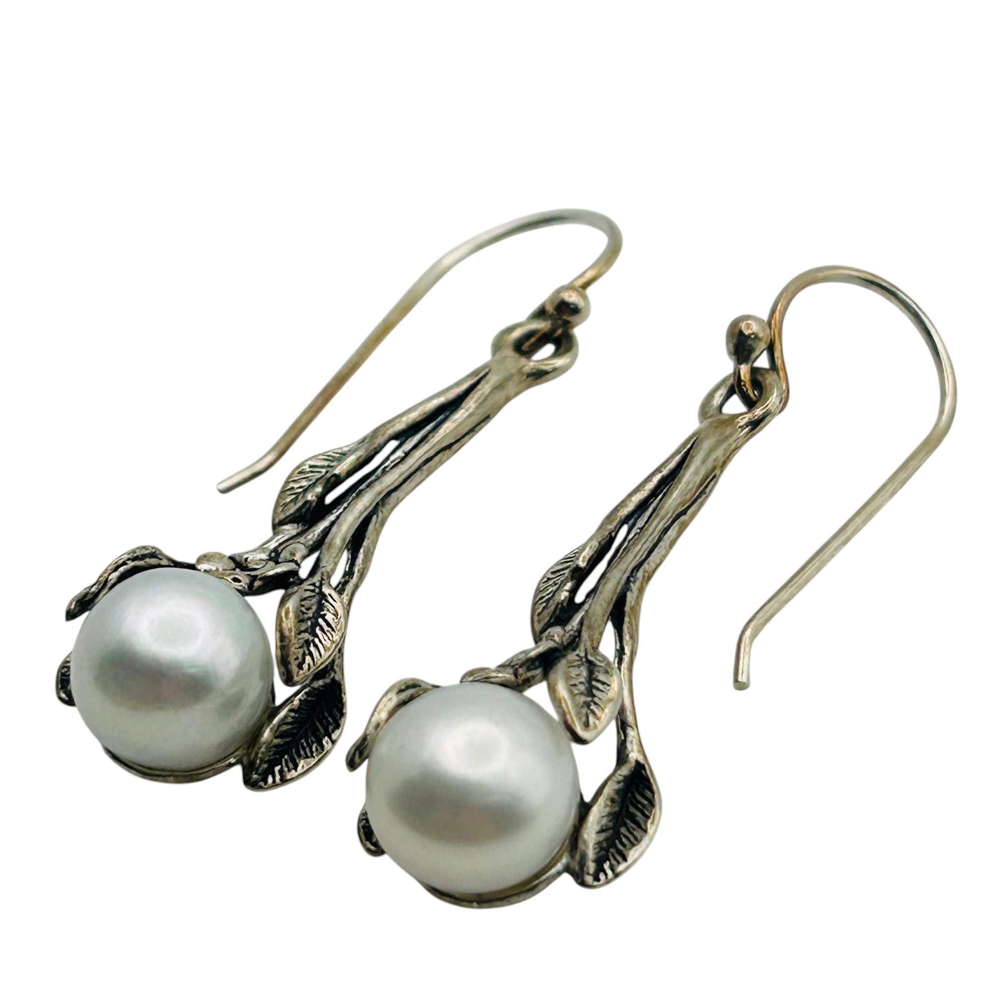 Israel Sterling Pearl Earring
