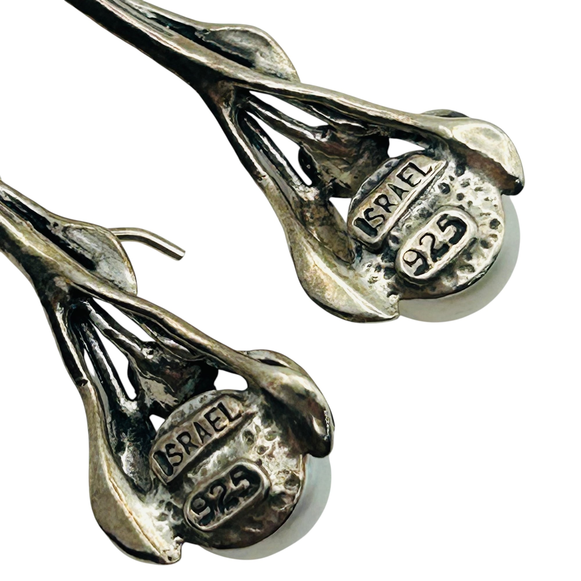 Israel Sterling Pearl Earring