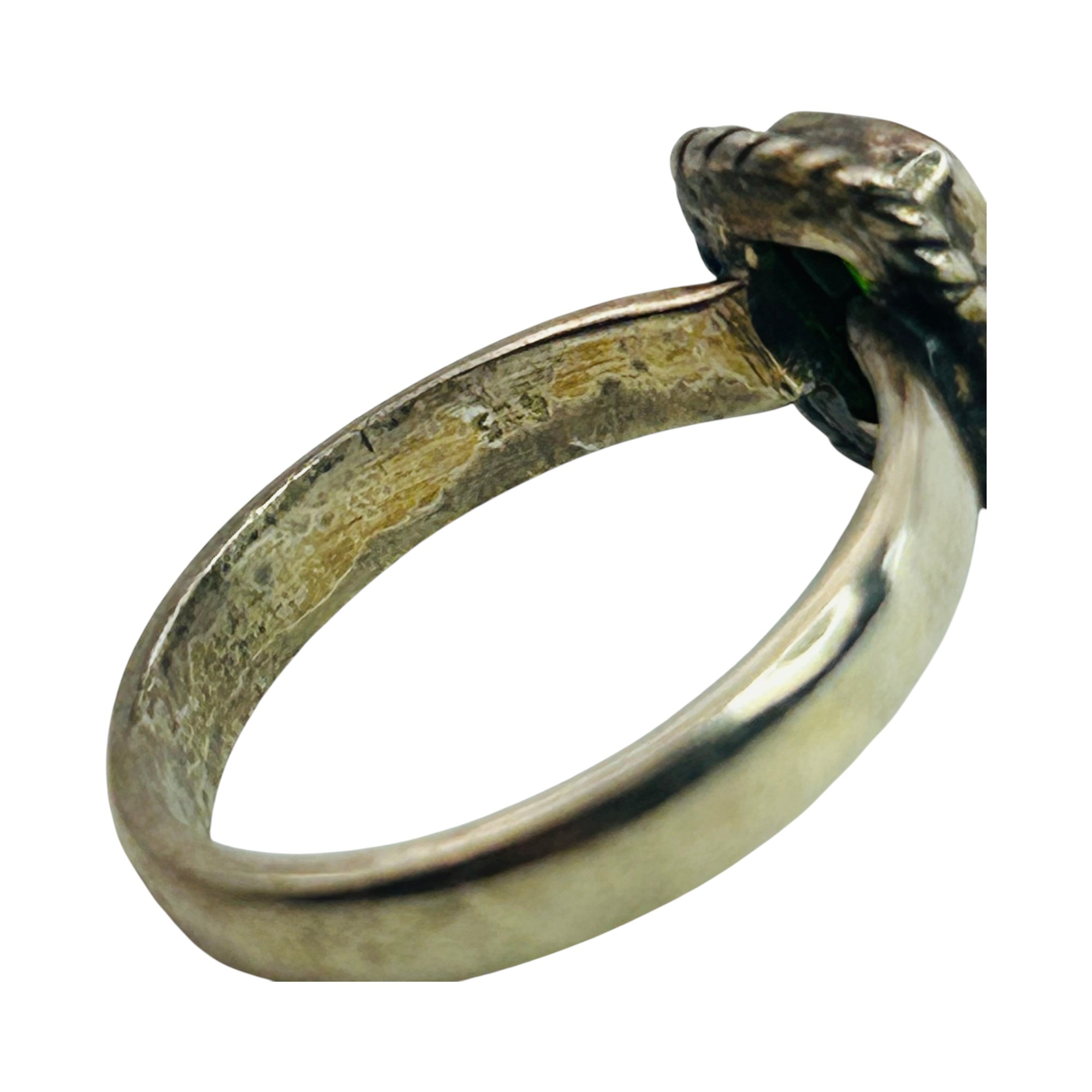 Sterling Emerald Ring Sz 6