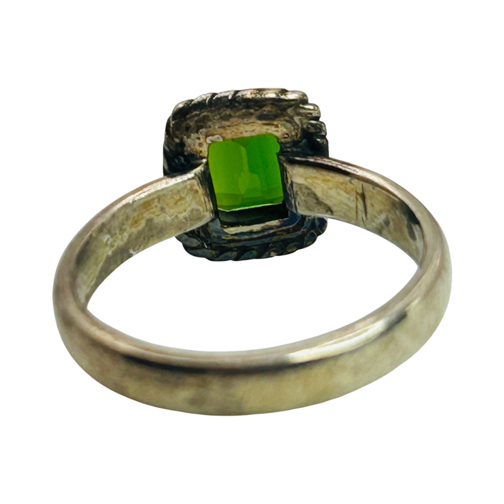 Sterling Emerald Ring Sz 6