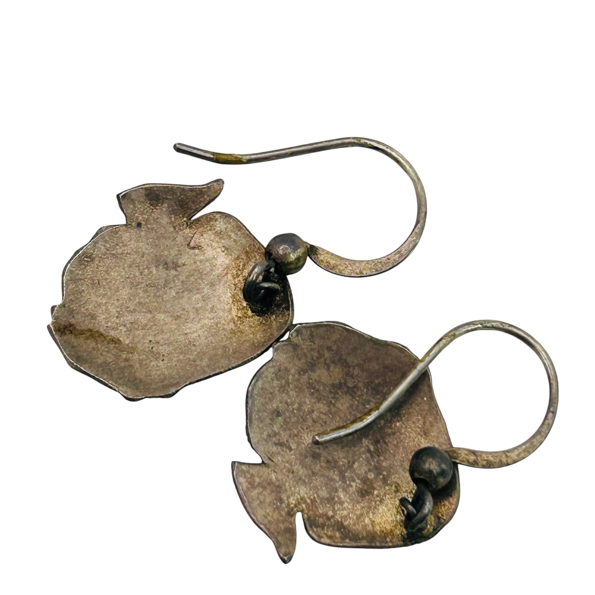 Sterling Inlay Fish Earrings