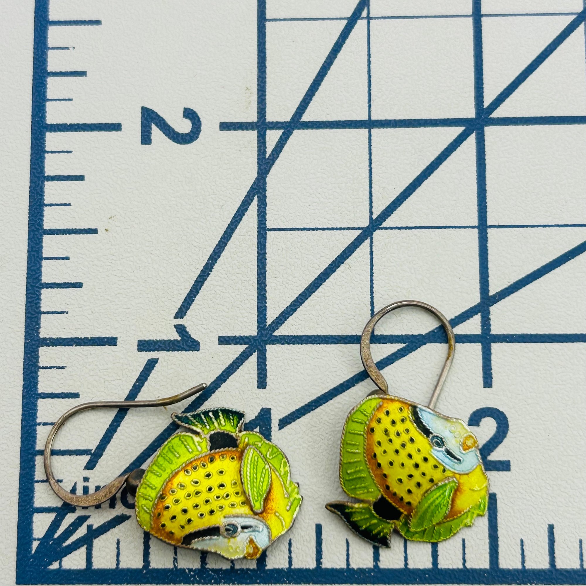 Sterling Inlay Fish Earrings