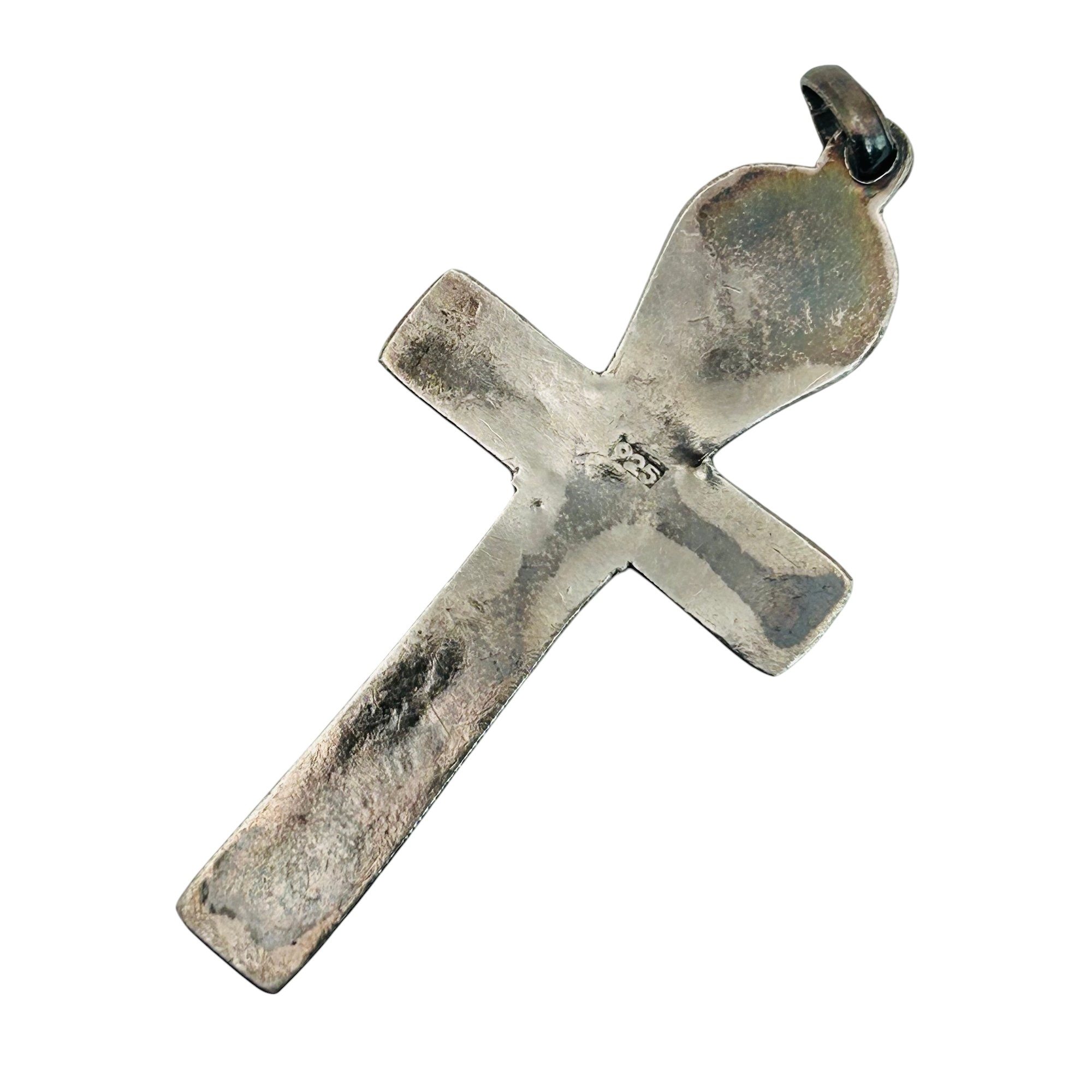 Sterling Citrine Decorative Cross Pendant