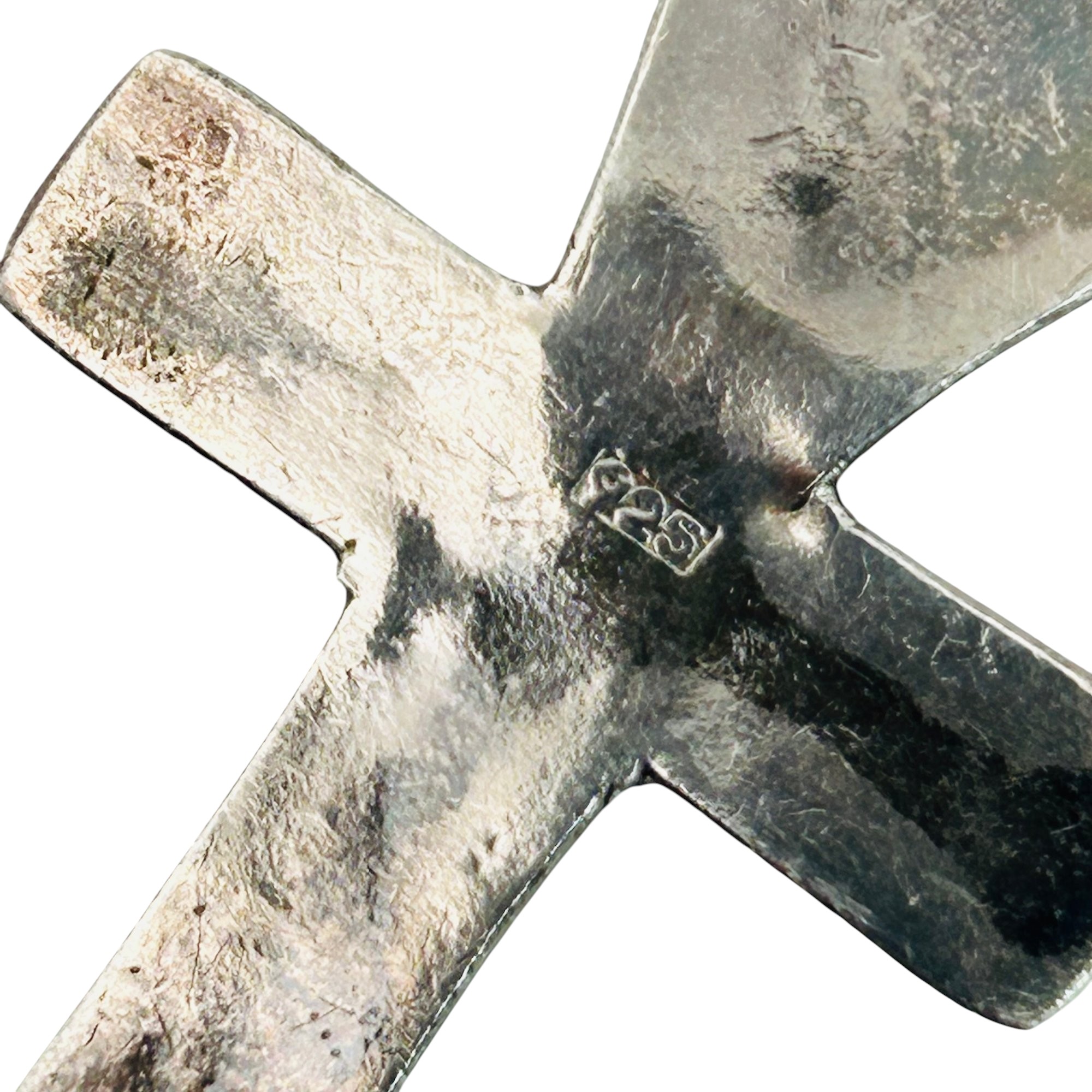 Sterling Citrine Decorative Cross Pendant