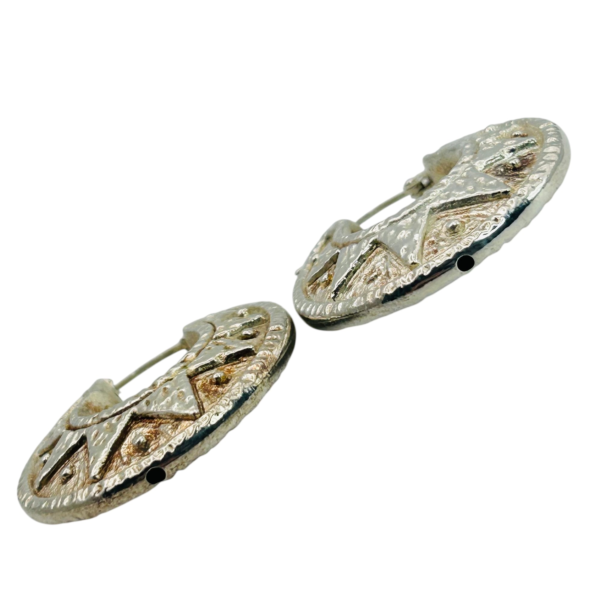 Italy Sterling SUN Detail Hoop Earrings