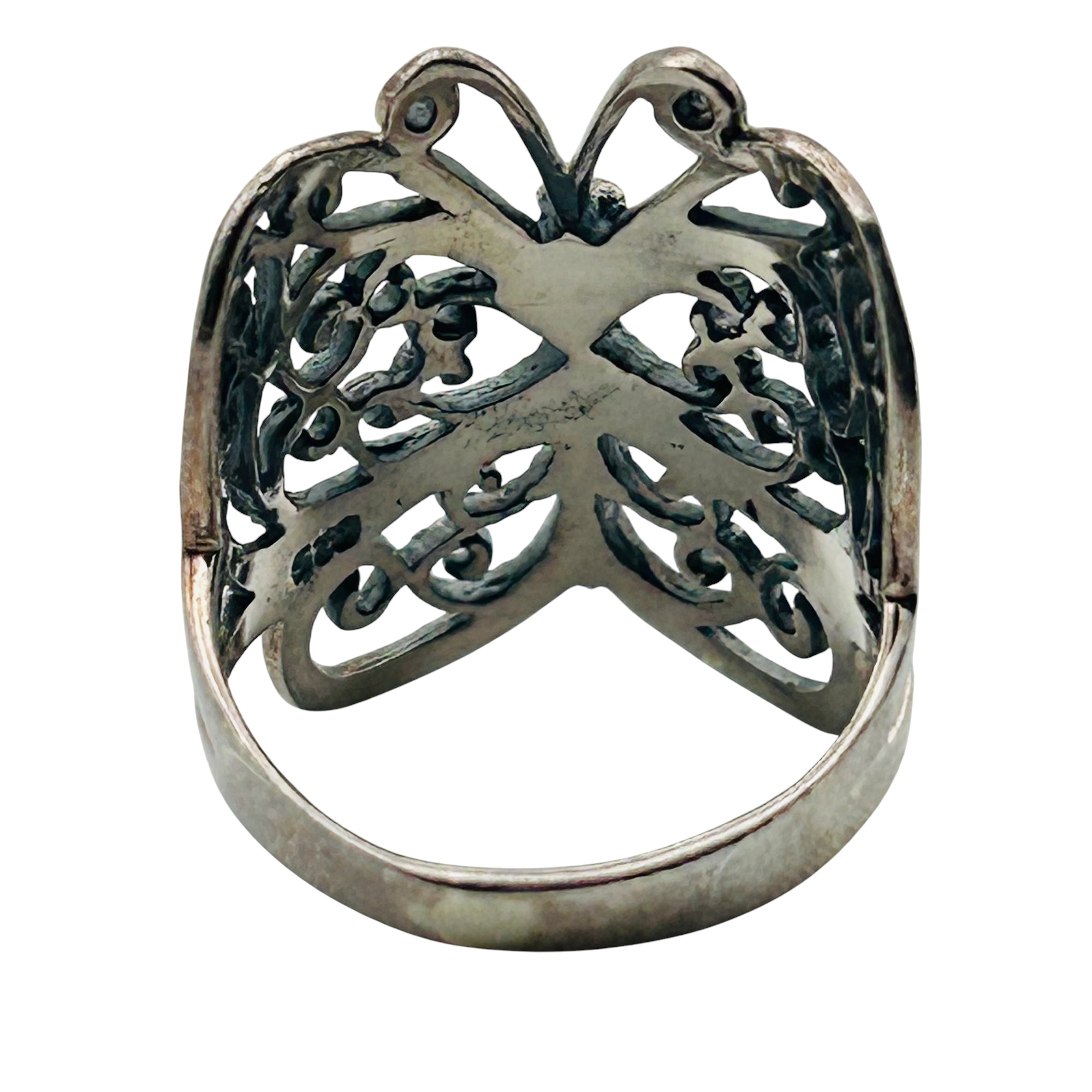 Sterling Butterfly Thumb Ring Sz 7.5