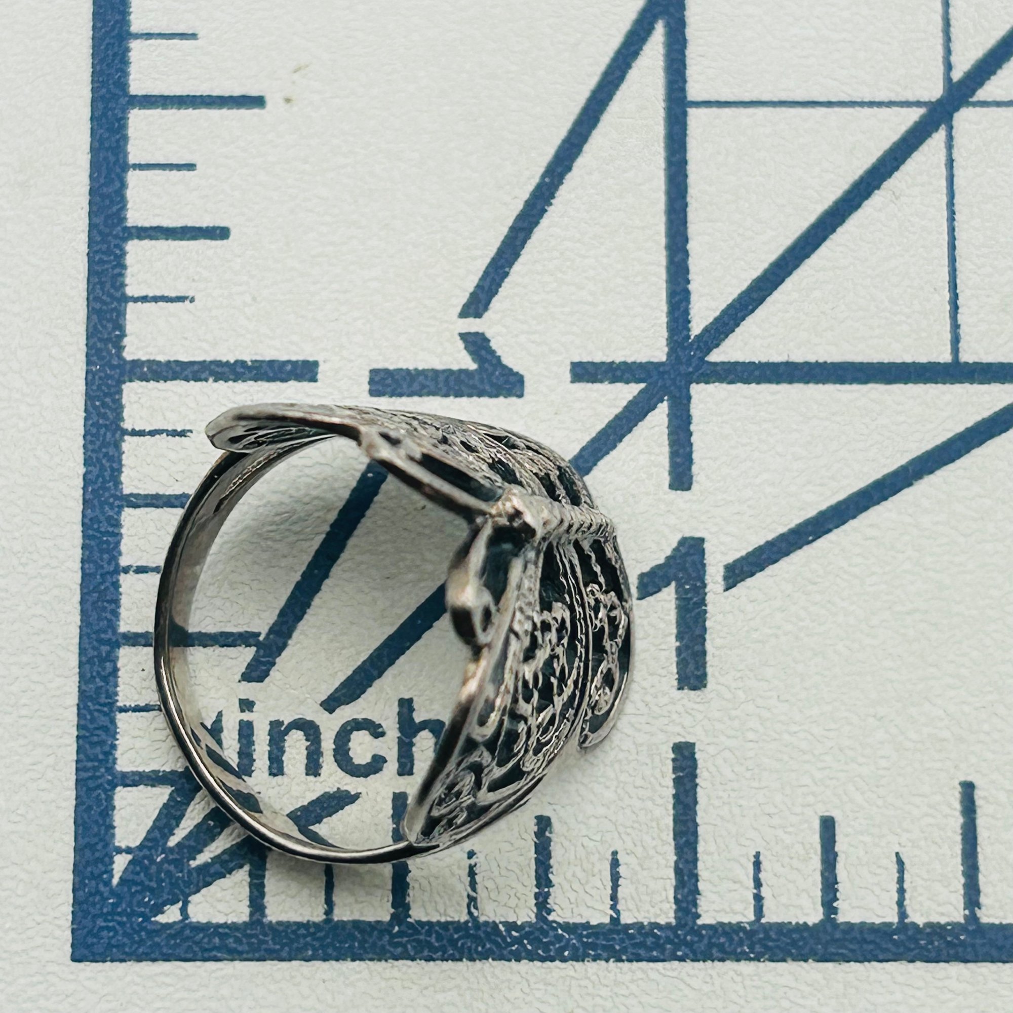 Sterling Butterfly Thumb Ring Sz 7.5