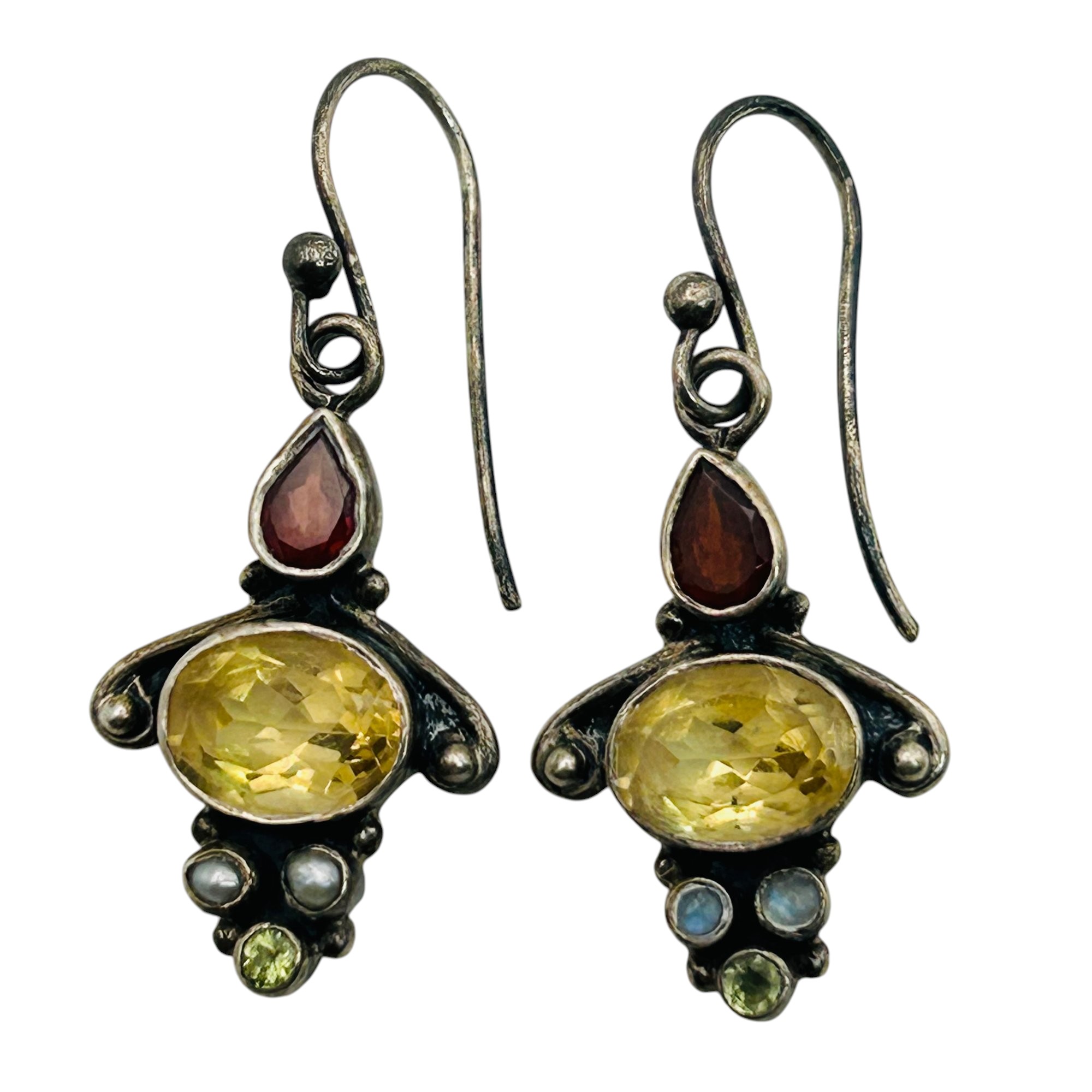 Sterling Multi Gem Earrings