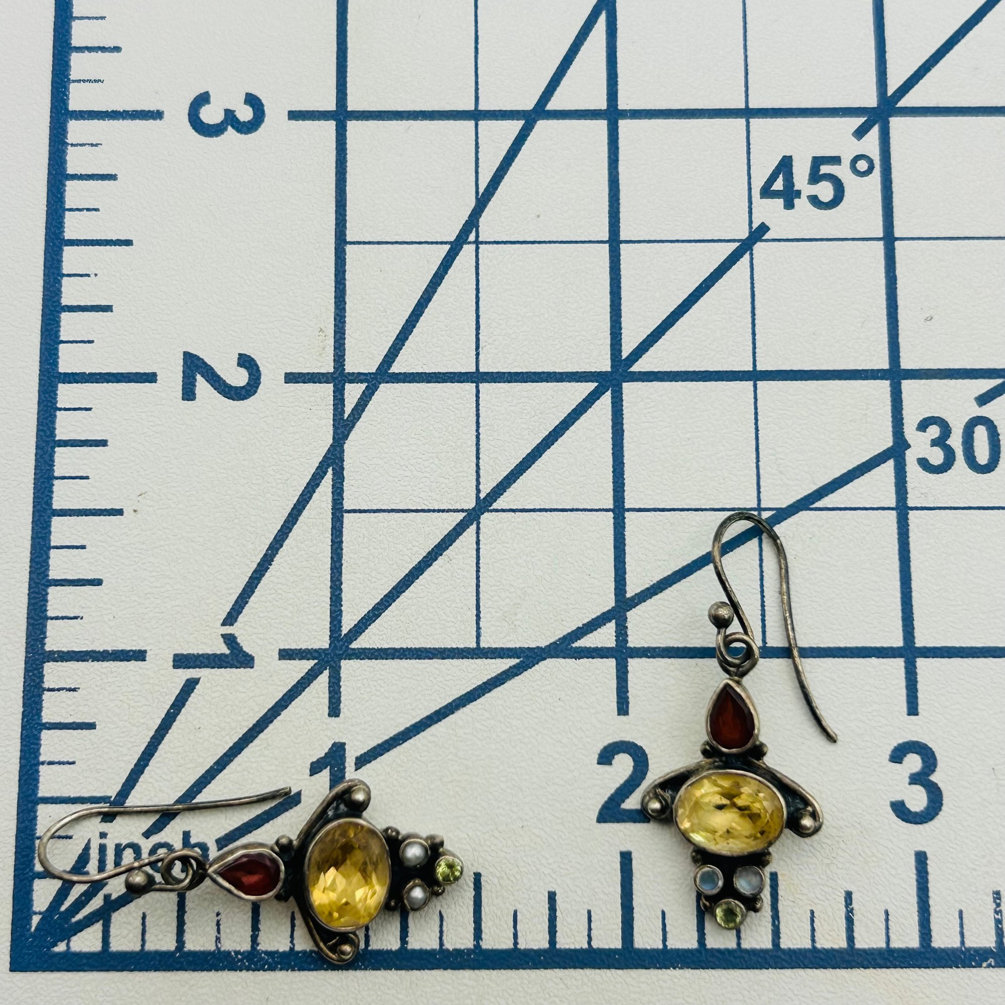 Sterling Multi Gem Earrings