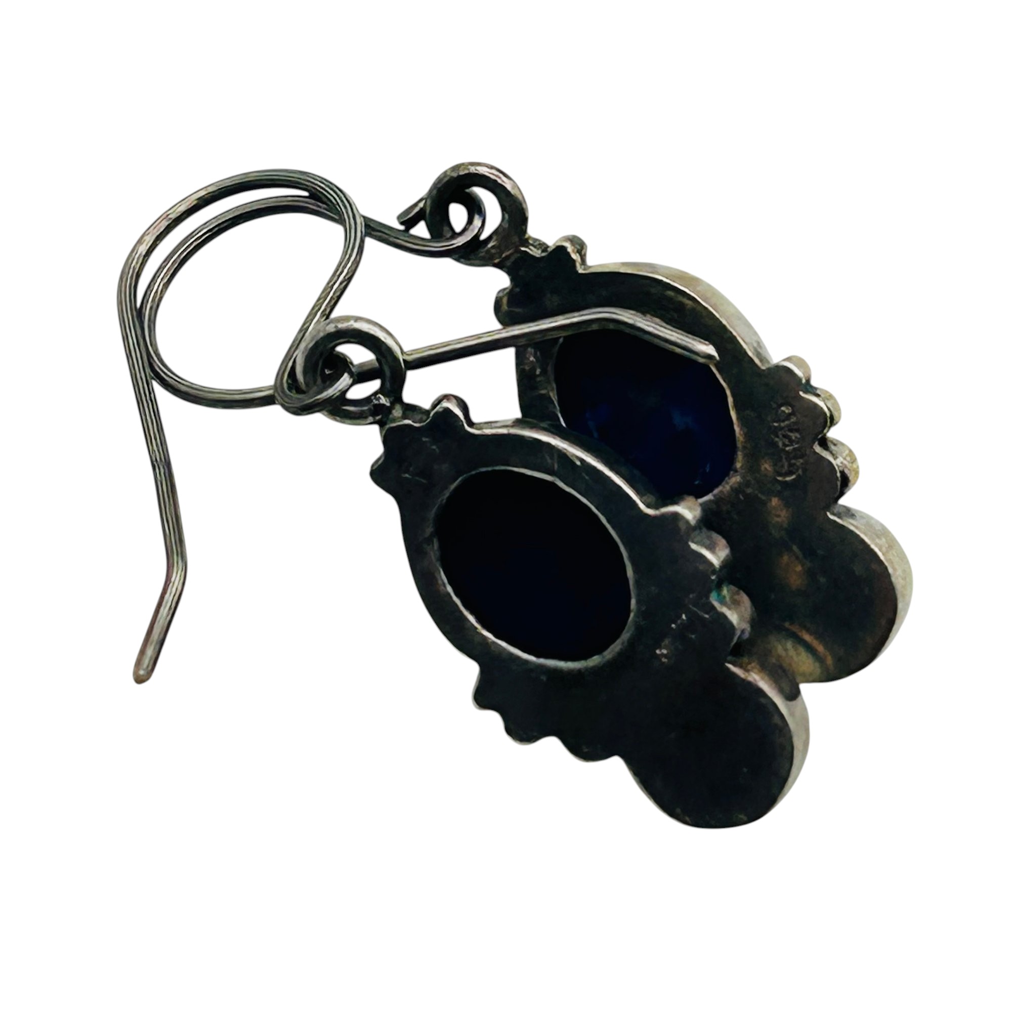 Sterling Lapis Lazuli Pearl Earrings