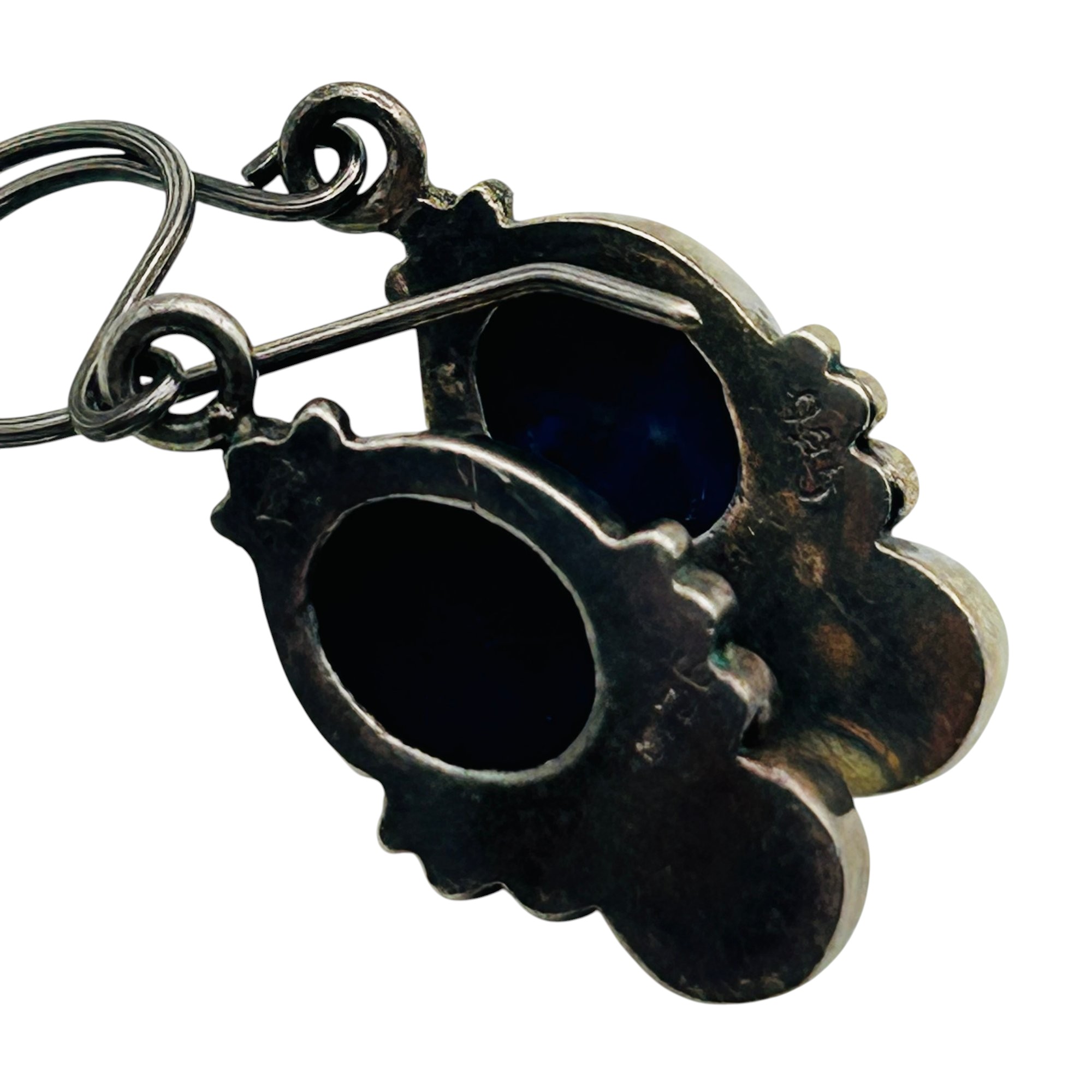 Sterling Lapis Lazuli Pearl Earrings