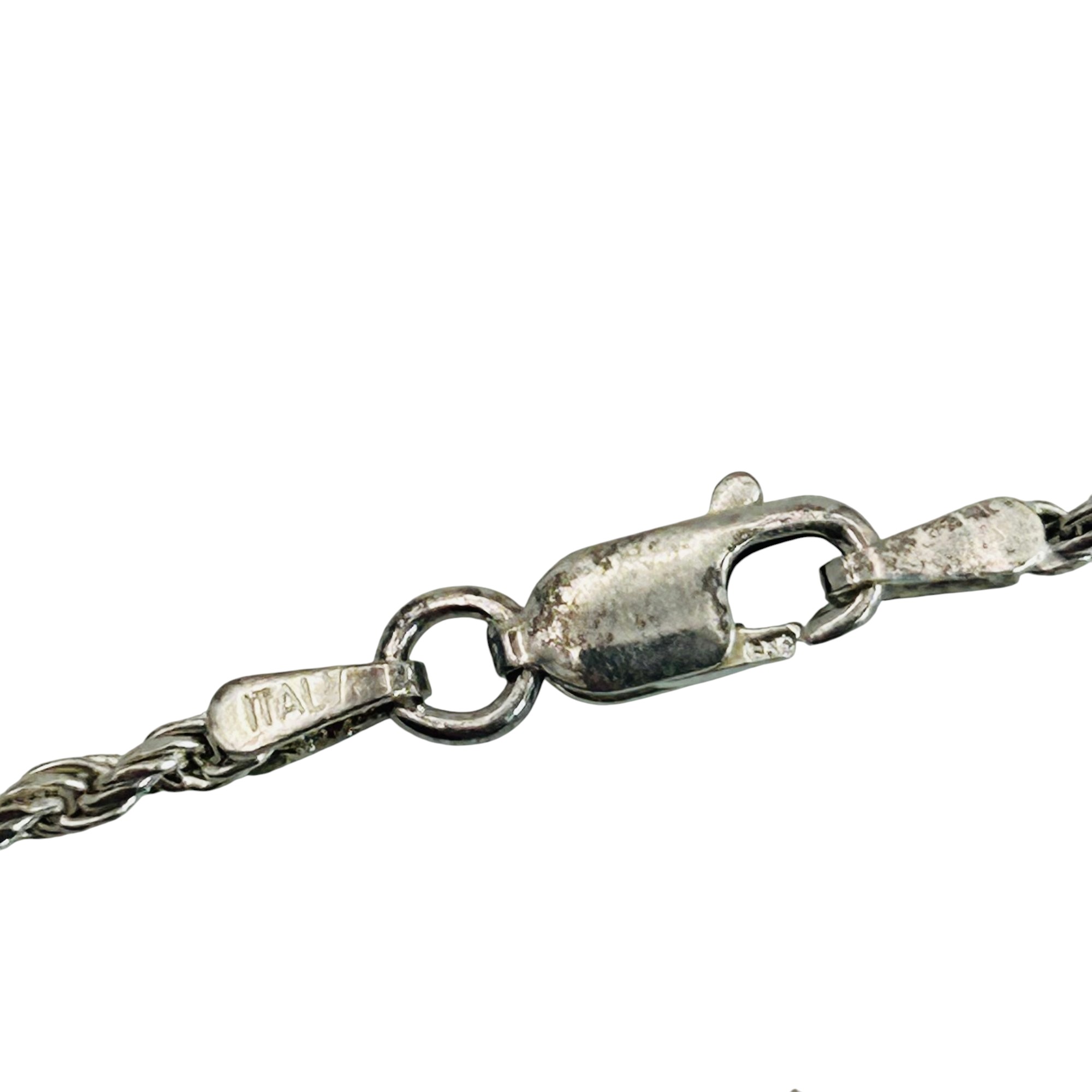 Signed Italy Sterling Rope Chain Necklace
