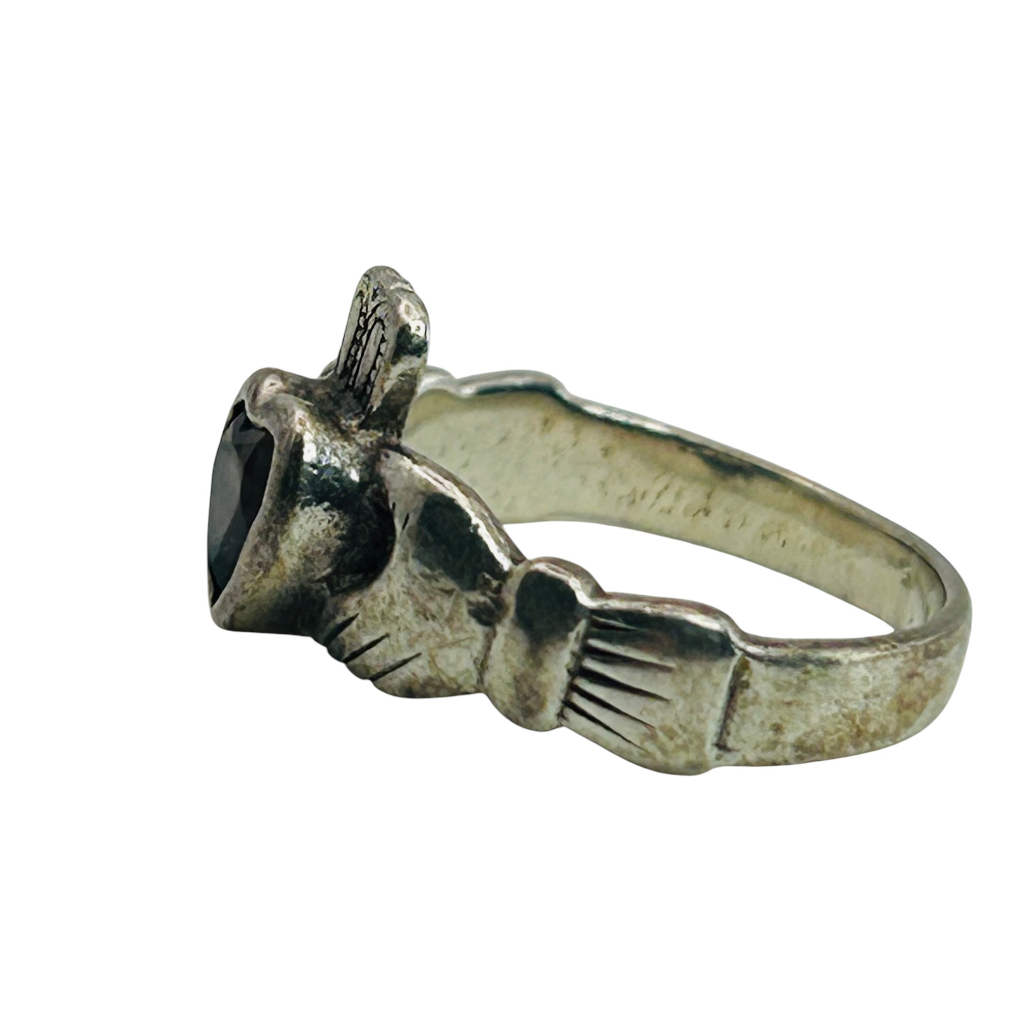 Sterling Amethyst Claddagh Ring Sz 4